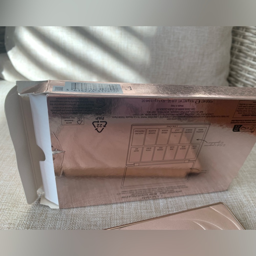 NEW Lancôme Palette Rose Gold 12 Shadows 6x4 Case in Original Box - Picture 8 of 11